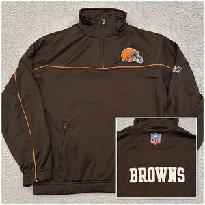 Vintage Y2K Reebok Cleveland Browns 1/4 Zip Sweater Boys L (14-16) NFL Football‎